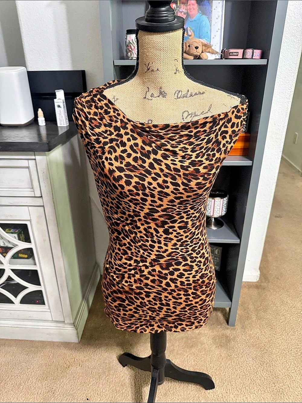 a new day Leopard Print Mini Dress in Brown & Black Size Small Like05